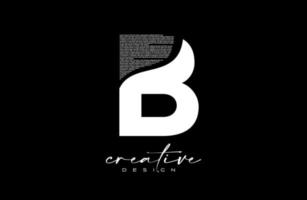création de logo de lettre b blanc avec lettre créative b faite de vecteur de texture de police de texte noir