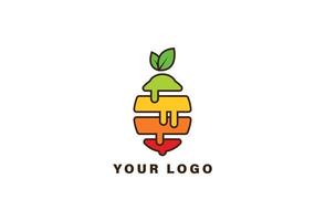 modèle de conception de logo de tranche de fruit vecteur