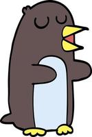 pingouin de dessin animé personnage doodle vecteur