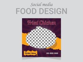 modèle de conception de nourriture de médias sociaux, mise en page de conception d'affiche vectorielle. format de fichier eps de conception alimentaire moderne. vecteur