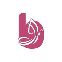 création de logo vectoriel papillon lettre b. illustration créative de logo de vecteur de salon de beauté.