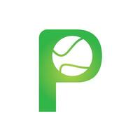 création de logo vectoriel lettre p tennis. éléments de modèle de conception vectorielle pour votre équipe sportive ou votre identité d'entreprise.