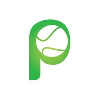 création de logo vectoriel lettre p tennis. éléments de modèle de conception vectorielle pour votre équipe sportive ou votre identité d'entreprise.