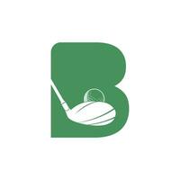 création de logo vectoriel de golf lettre initiale b. création de logo d'inspiration de club de golf.