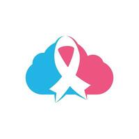 création de logo vectoriel ruban nuage rose. symbole de sensibilisation au cancer du sein. octobre est le mois de la sensibilisation au cancer du sein dans le monde.