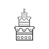 modèle de conception de vecteur d'icône de gâteau d'anniversaire