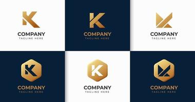 grand ensemble de création de logo lettre k élégant. élément de design vectoriel, avec élément de logo variété monogramme k, enseigne commerciale, logos, identité, image vectorielle vecteur
