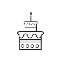 modèle de conception de vecteur d'icône de gâteau d'anniversaire