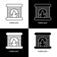 icône de logo de dessin animé de cheminée. illustration de symbole de lumière de feu vecteur