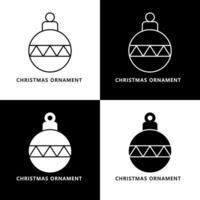 illustration de symbole de boule de noël. icône de logo de dessin animé d'ornement de noël vecteur