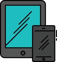 smartphone entreprise mobile tablette téléphone plat couleur icône vecteur icône modèle de bannière
