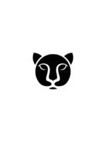 tête de tigre noir dessin illustration de conception de logo vectoriel