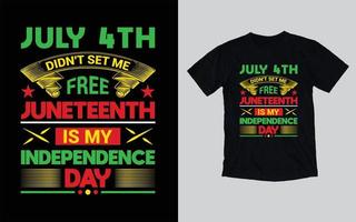 conception de t-shirt de typographie du 19 juin, célébration du 19 juin, joyeux jour du 19 juin, histoire des noirs vecteur