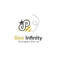 création de logo d'abeille avec une idée créative et unique vecteur