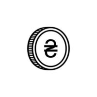 symbole d'icône de devise ukrainienne, hryvnia ukrainienne, signe uah. illustration vectorielle vecteur