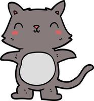 chat de dessin animé de personnage de doodle vecteur