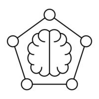 conception de vecteur à la mode du cerveau