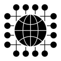 icône de conception modifiable du réseau mondial vecteur