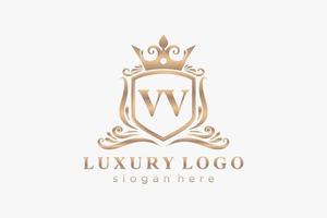 modèle de logo de luxe royal de lettre vv initiale dans l'art vectoriel pour le restaurant, la royauté, la boutique, le café, l'hôtel, l'héraldique, les bijoux, la mode et d'autres illustrations vectorielles.