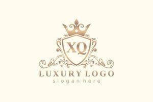 modèle initial de logo de luxe royal de lettre xq dans l'art vectoriel pour le restaurant, la royauté, la boutique, le café, l'hôtel, l'héraldique, les bijoux, la mode et d'autres illustrations vectorielles.