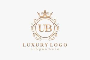 modèle de logo de luxe royal de lettre initiale ub dans l'art vectoriel pour le restaurant, la royauté, la boutique, le café, l'hôtel, l'héraldique, les bijoux, la mode et d'autres illustrations vectorielles.