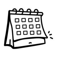 une icône doodle pratique du calendrier vecteur