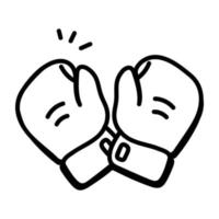 une icône personnalisable de doodle de gants de boxe vecteur