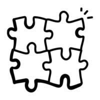 une icône de doodle pratique pour résoudre un puzzle vecteur