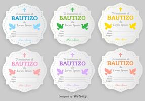 Bautizo vector invitations template vierge