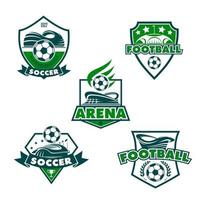 icônes de club de football de vecteur de ballons de football