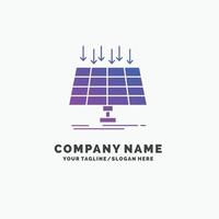 solaire. panneau. énergie. La technologie. modèle de logo d'entreprise violet smart city. place pour le slogan. vecteur