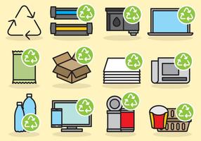 Mignon icônes de recyclage vecteur