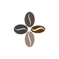 logo de grains de café vecteur