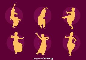 Jeu de vecteur de silhouette de dance bollywood