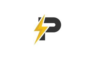 p logo vecteur d'énergie pour la société d'identité. illustration vectorielle de modèle de tonnerre de lettre initiale pour votre marque.