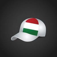 drapeau hongrois sur la casquette vecteur