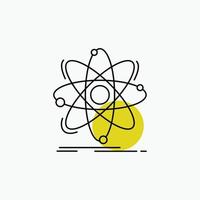 atome. la science. chimie. la physique. icône de la ligne nucléaire vecteur