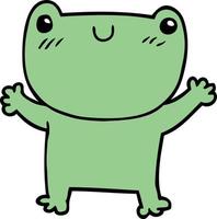 grenouille de dessin animé de personnage de doodle vecteur