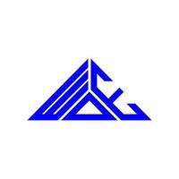 conception créative du logo lettre wde avec graphique vectoriel, logo wde simple et moderne en forme de triangle. vecteur