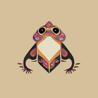 illustration graphique vectoriel de grenouille dans un style tribal parfait pour le logo, le t-shirt, l'icône ou modifier et personnaliser votre conception