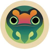 illustration graphique vectoriel de grenouille isolée en cercle, style tribal parfait pour t-shirt, affiche ou modifier et personnaliser votre conception, carte, bannière