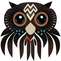 illustration graphique vectoriel de hibou mignon à la main dessiner un style tribal isolé sur blanc parfait pour t-shirt, affiche ou modifier et personnaliser votre conception, carte