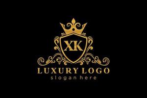 modèle initial de logo de luxe royal de lettre xk dans l'art vectoriel pour le restaurant, la royauté, la boutique, le café, l'hôtel, l'héraldique, les bijoux, la mode et d'autres illustrations vectorielles.