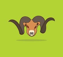 chèvre de montagne ou icône de vecteur animal ibex. logo tête de markhor.