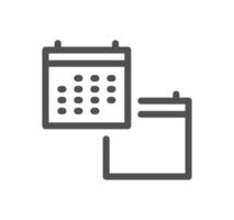 contour d'icône de calendrier et vecteur linéaire.