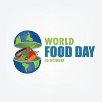 illustration vectorielle de la journée mondiale de l'alimentation adaptée aux médias sociaux, bannières, affiches, dépliants et liés à l'alimentation vecteur
