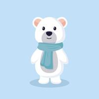 illustration de conception de personnage d'ours polaire de noël vecteur