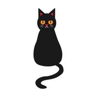 chat sombre noir est assis. illustration vectorielle vecteur