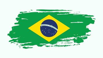 drapeau grunge du brésil vecteur