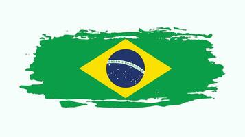 nouveau vecteur de drapeau du brésil pinceau à main